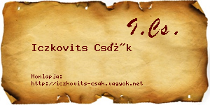 Iczkovits Csák névjegykártya